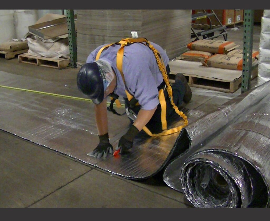 Installation picture of Big 8 reflective duct insulation by rFoil.